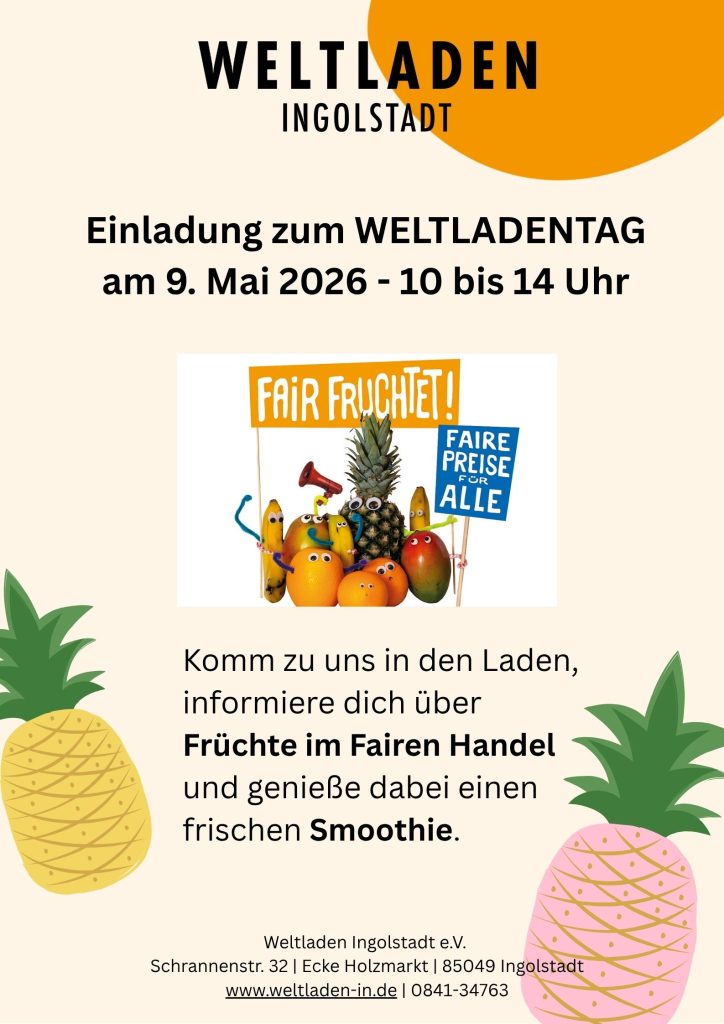 Weltladentag, 9. Mai 2026 - 10 bis 14 Uhr